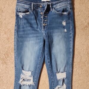 Flying Monkey Distressed Blue Women's Jeans